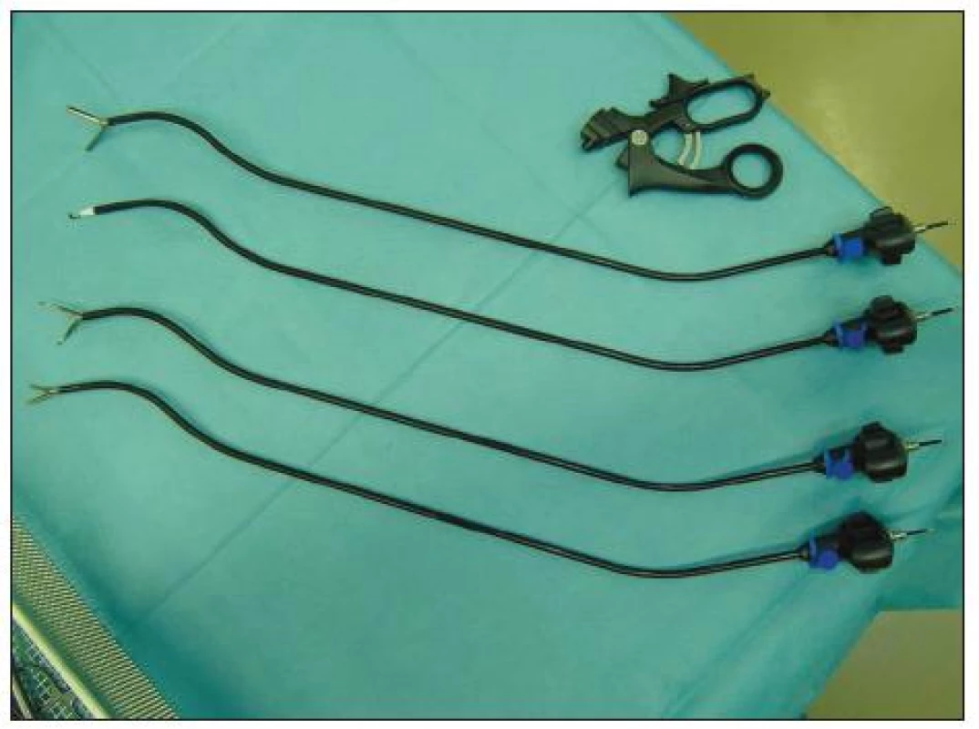 Asymetrické endoskopické nástroje (LESS)
Fig. 4. Asymetric endoscopic instruments (LESS)