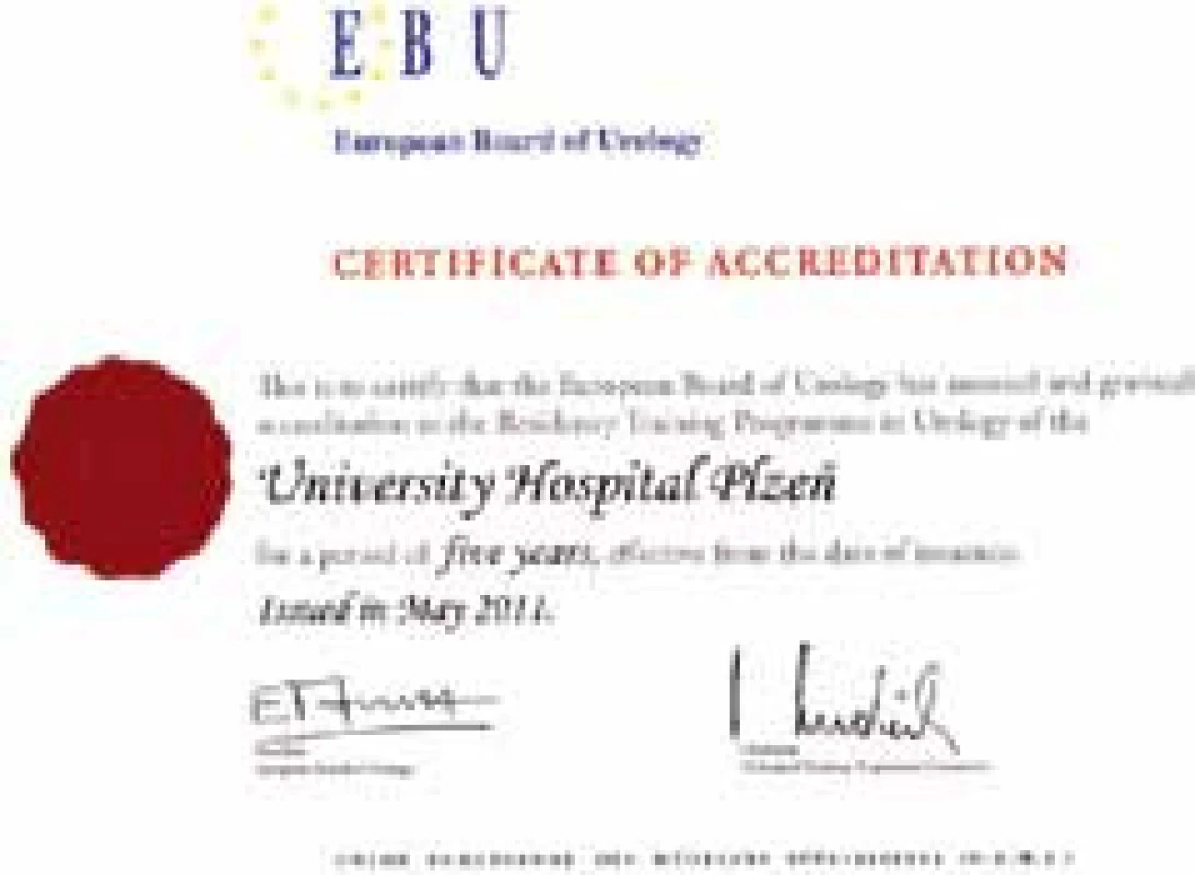 Certifikát o akreditaci od EBU
Fig. 4. Certificate of accreditation of EBU