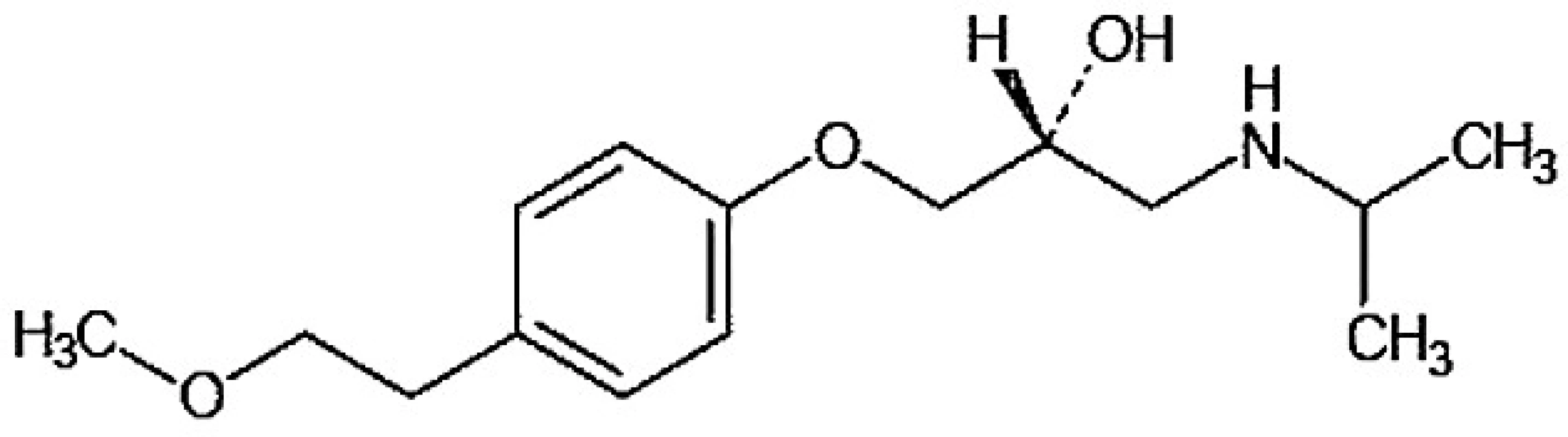 Chemický vzorec metoprololu