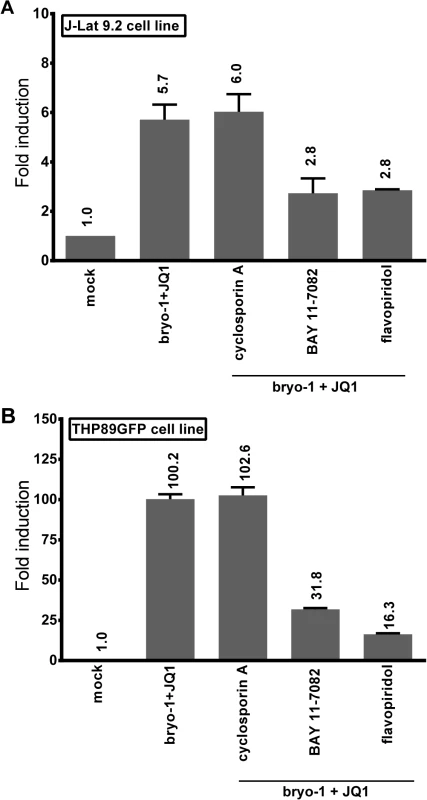 Bryostatin-1+JQ1-mediated HIV-1 reactivation is dependent on NF-κB and P-TEFb and independent from NFAT.