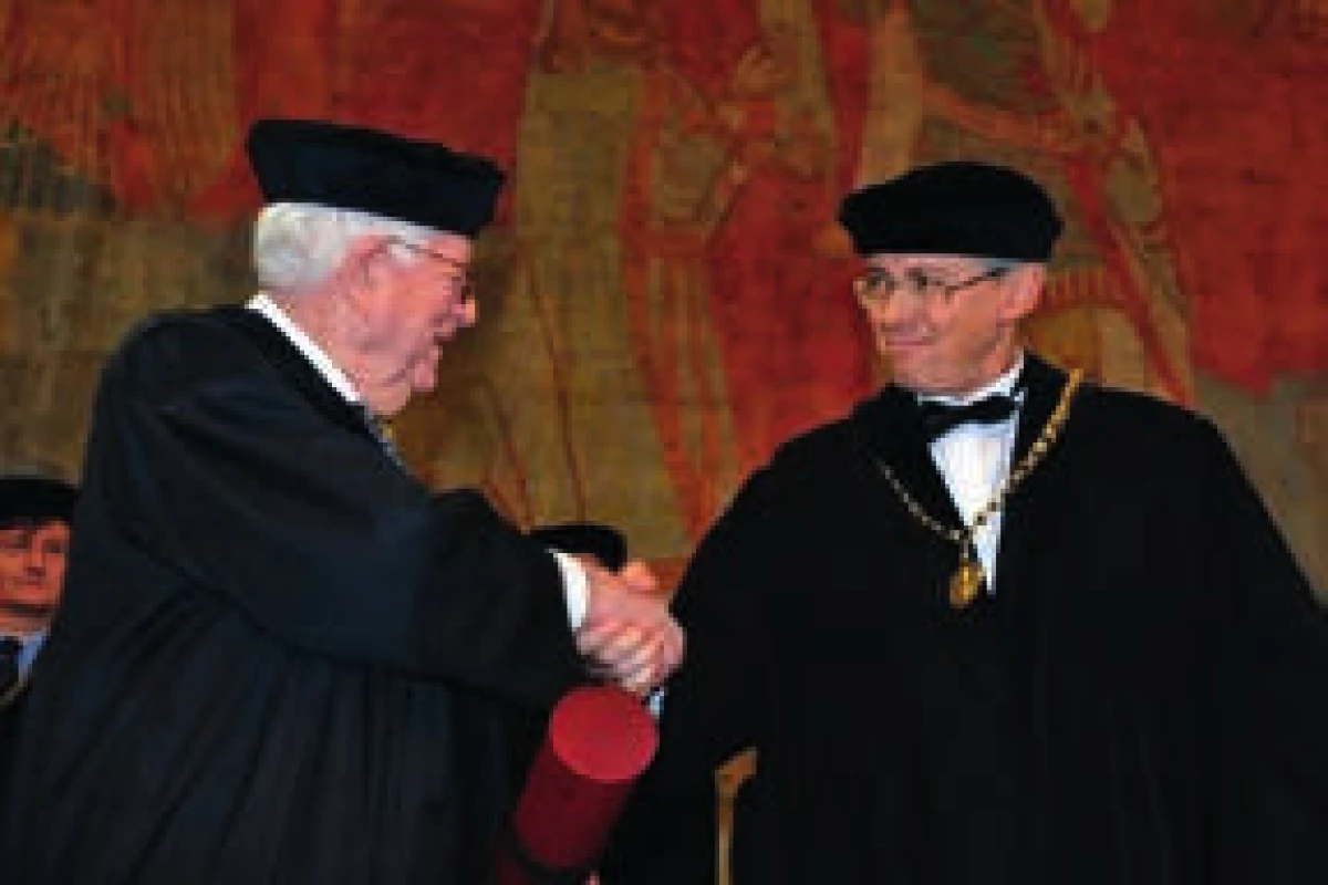 V Karolinu při předávání čestného doktorátu profesoru Eugenu Braunwaldovi