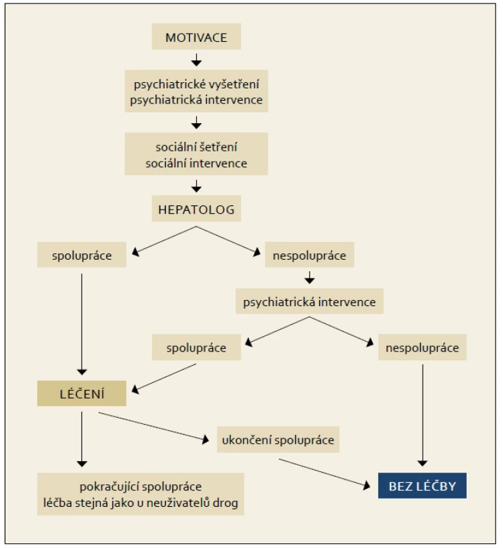 Terapeutický algoritmus pro aktivní uživatele drog.
Fig. 8. Therapeutic algorithm for active drug users.
