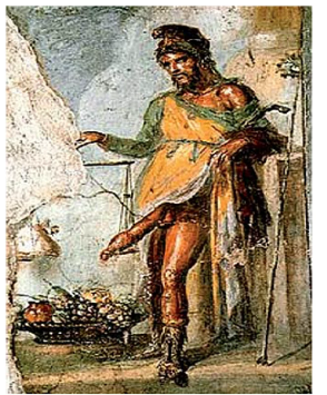 Řecký bůh plodnosti Priapos.