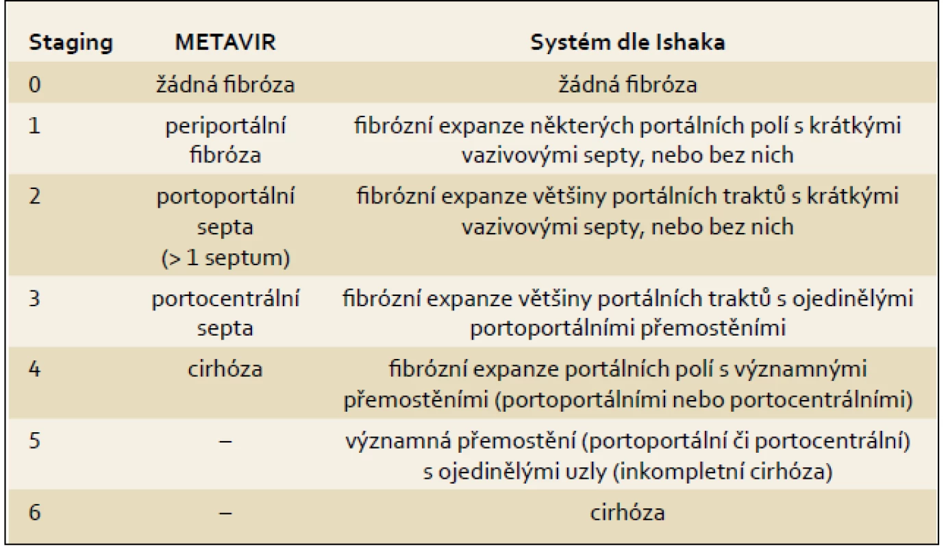 Nejčastěji používané systémy histologického hodnocení.
Tab. 5. The most frequently used systems of histological assessment.