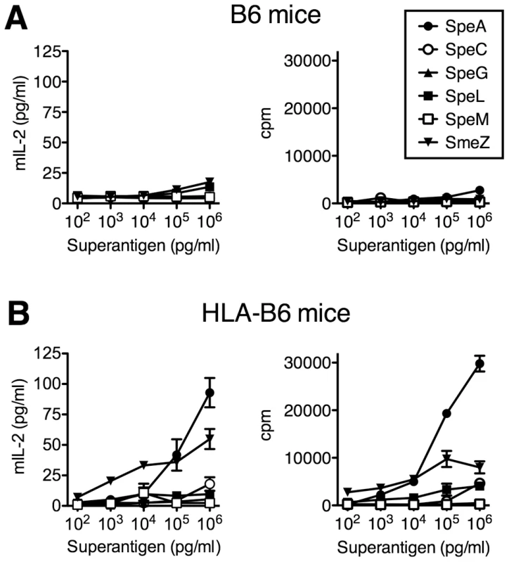 HLA-B6 mice are responsive to SpeA and SmeZ.