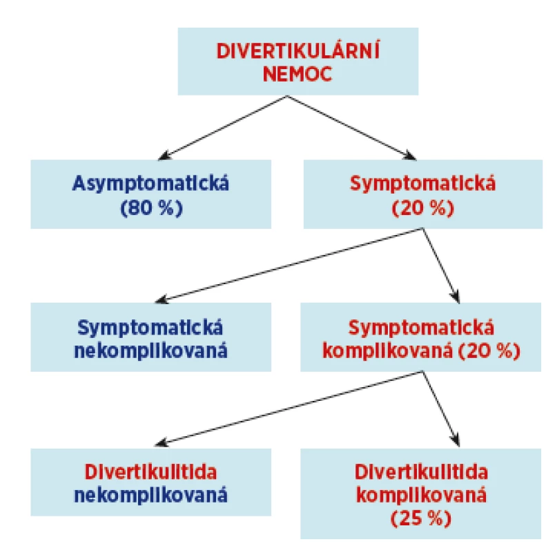 Klinické formy divertikulární nemoci.