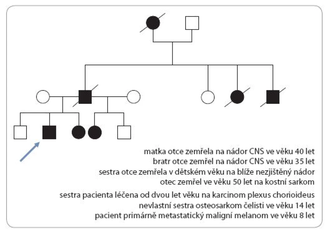 Genetické vyšetření rodiny s Li-Fraumeni syndromem.