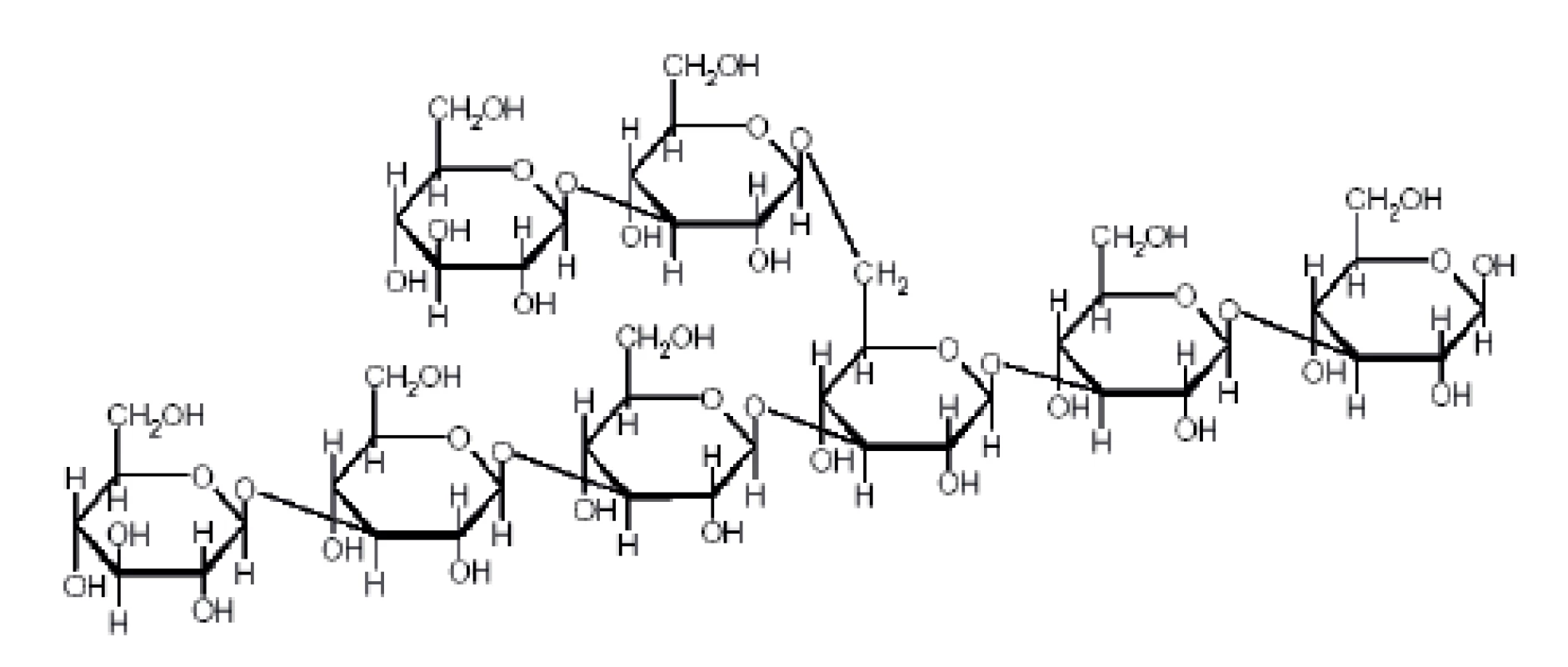 Struktura 1--&gt;3,1--&gt;6-β-glukanu (upraveno dle citace (32))