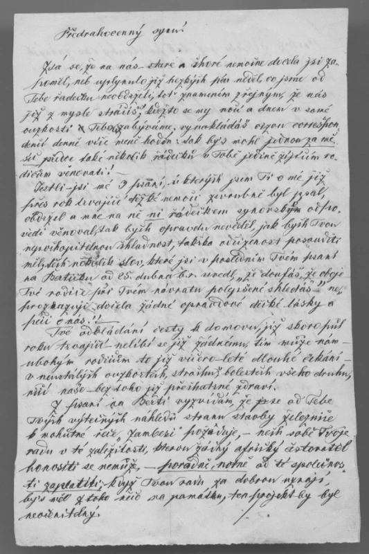 Poslední dopis F. Holuba synovi z 6. června 1879