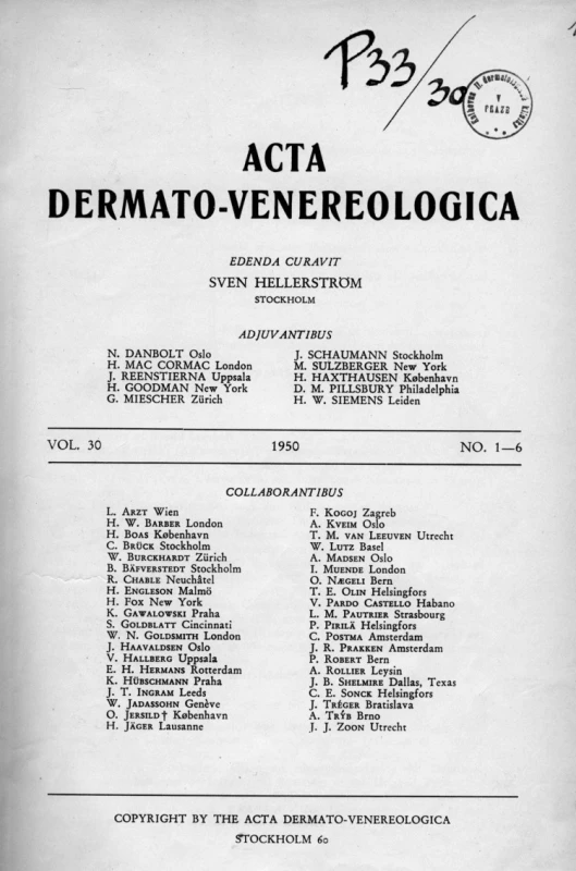 Acta dermatovenerologica.