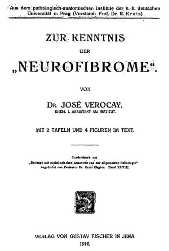 Knižní vydání habilitační práce Josého Verocaye (Jena: Gustav Fischer; 1910)