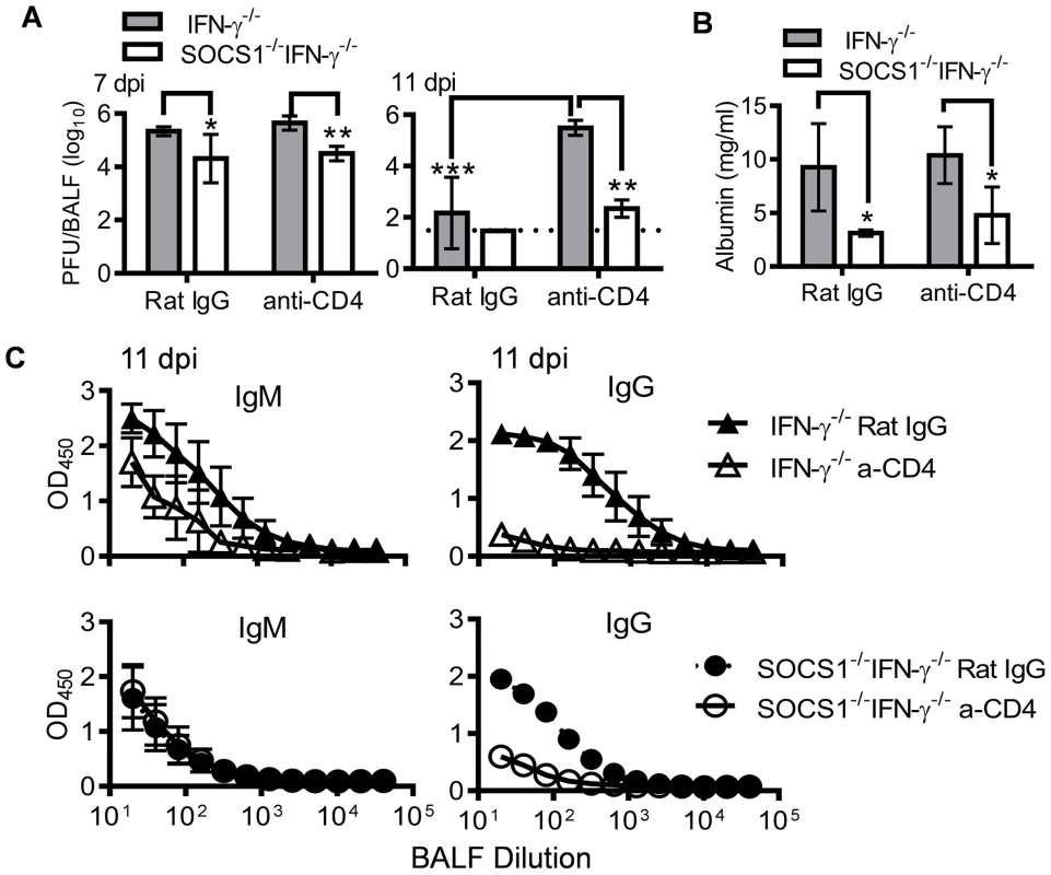 Antiviral immune responses in CD4<sup>+</sup> T cell depleted mice.