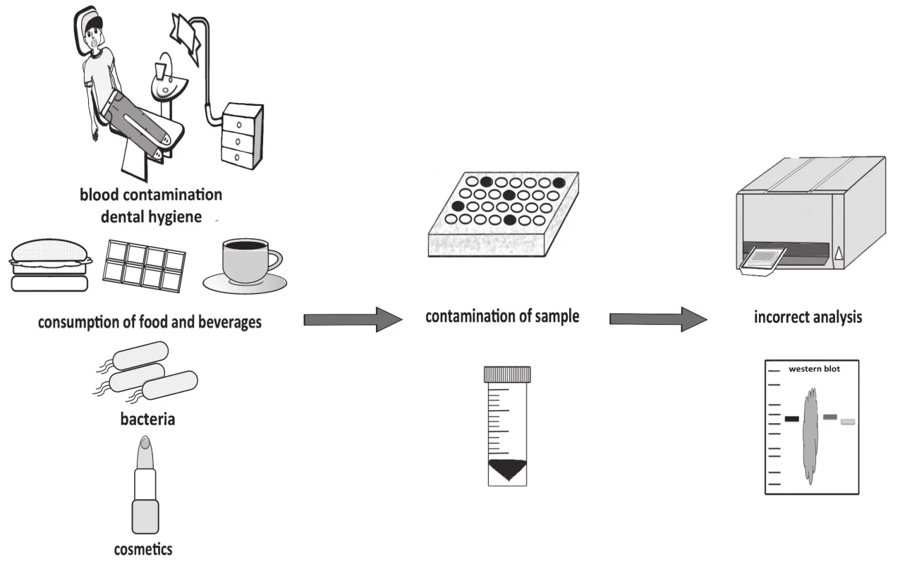 Contamination of saliva samples and its impact on analysis.