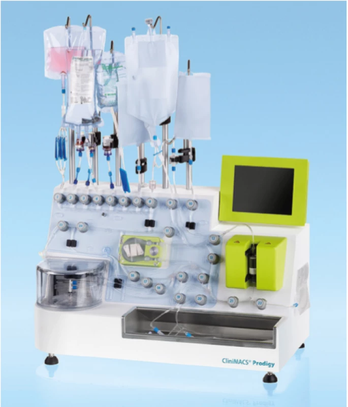 Automatický buněčný procesor Miltenyi CliniMACS Prodigy®, jedna z platforem používaných k výrobě CAR T-lymfocytů
