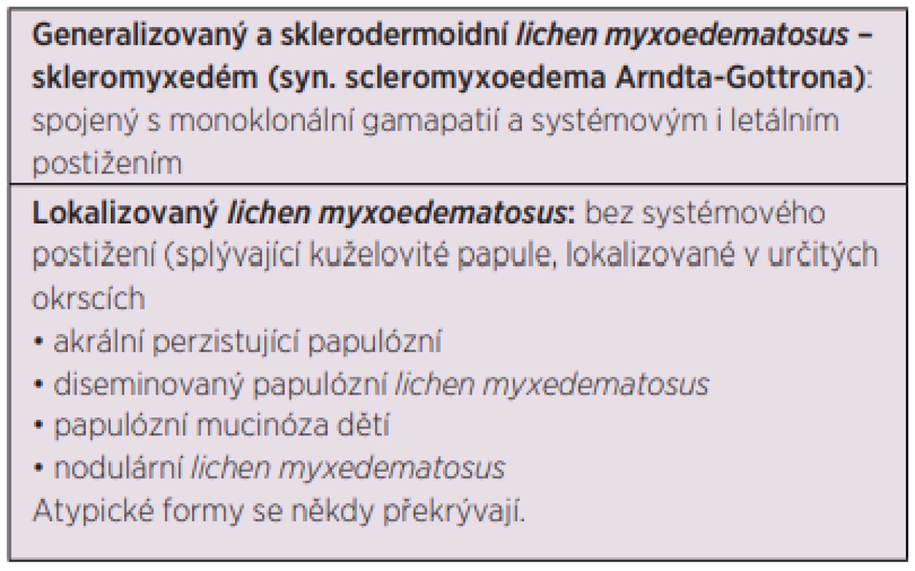 Klasifikace skleromyxedému (45) 