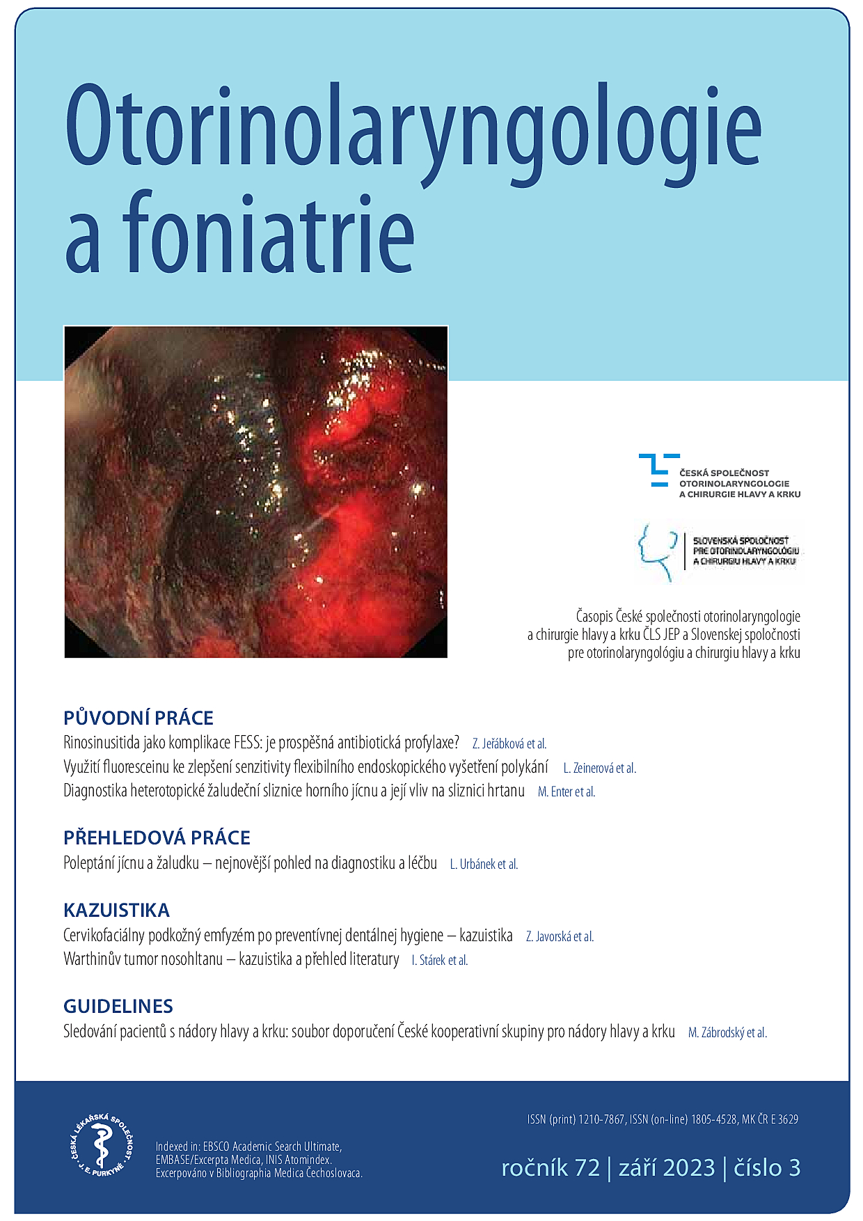 Otorinolaryngologie a foniatrie